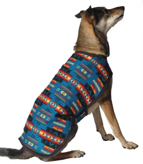 Turquoise Southwest Dog Blanket Coat