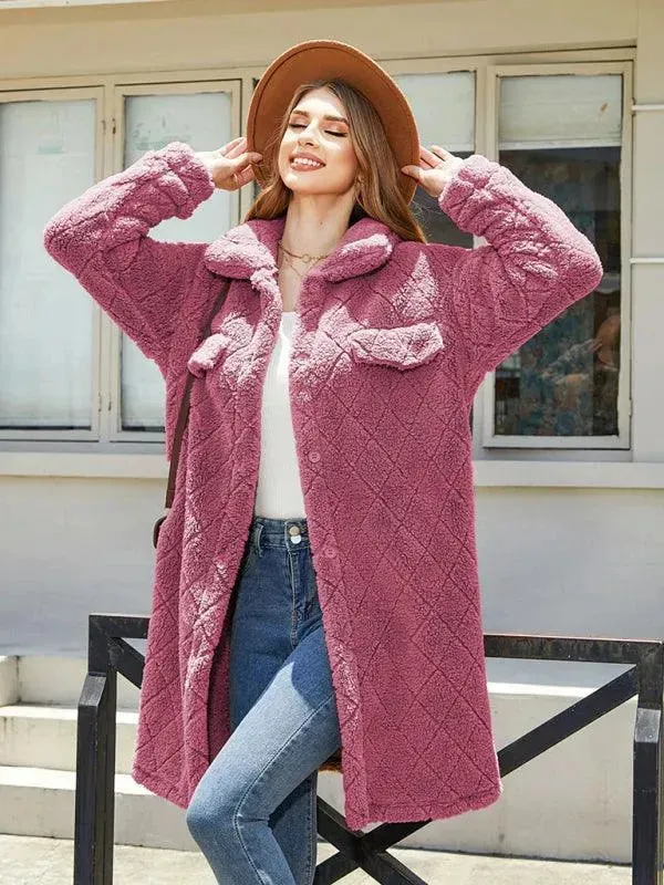 Women's Plaid Plush Shirt Coat