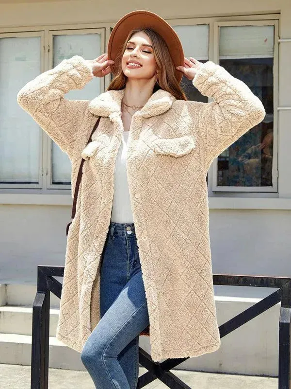 Women's Plaid Plush Shirt Coat