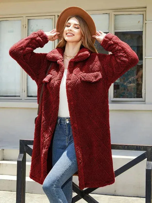 Women's Plaid Plush Shirt Coat