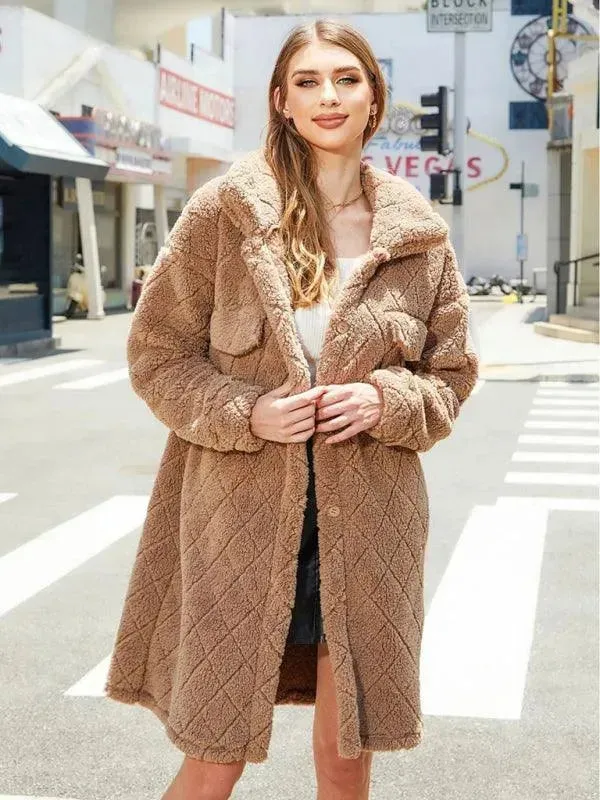 Women's Plaid Plush Shirt Coat