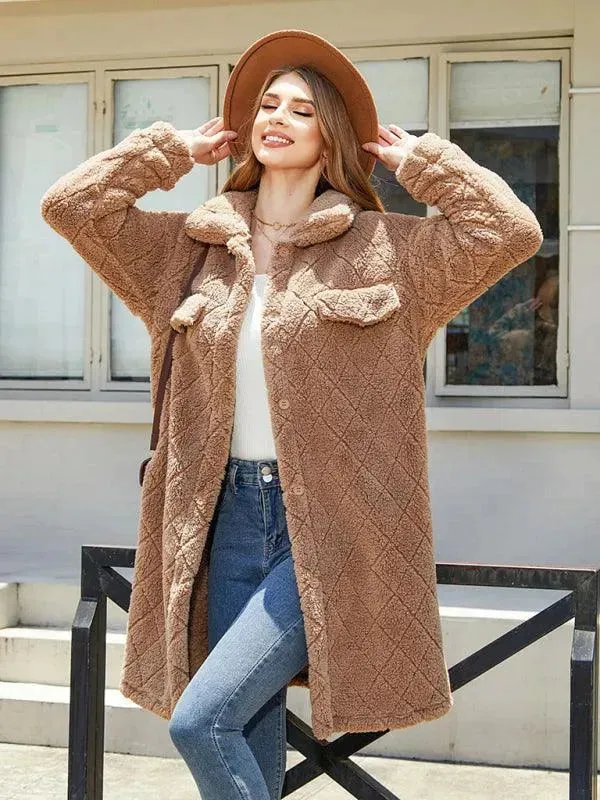 Women's Plaid Plush Shirt Coat