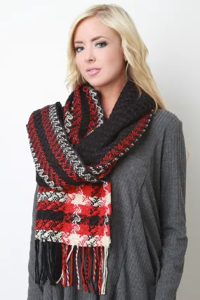 Woven Stripe Frame Scarf