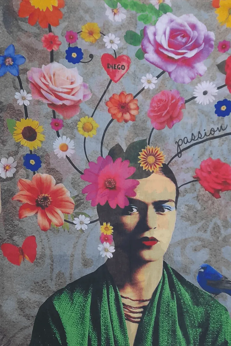 Zura Frida Kahlo Passion 100% Cotton Scarf